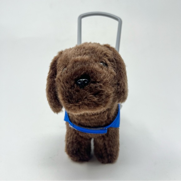 American Girl Chocolate Chip Service Dog Set Labrador Plush Dog and Blue Vest - Picture 2 of 11